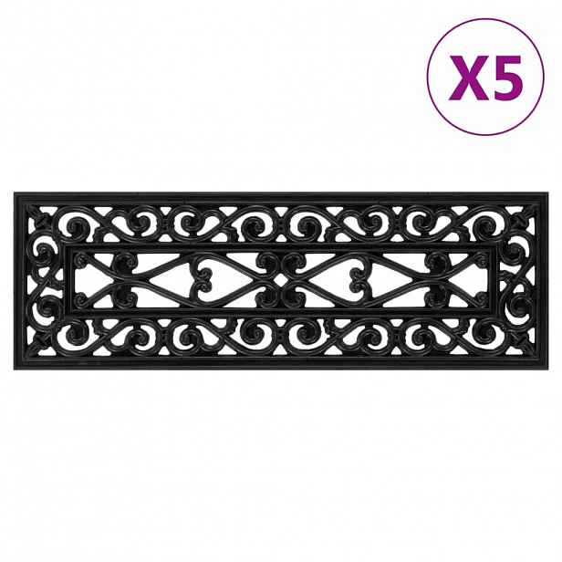 vidaXL Nášlapy na schody 5 ks 25 x 75 cm guma