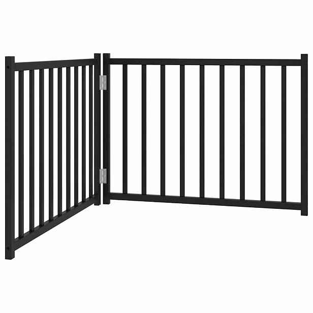 vidaXL Zábrana pro psy skládací 2 panely černá 160 cm masivní jedle
