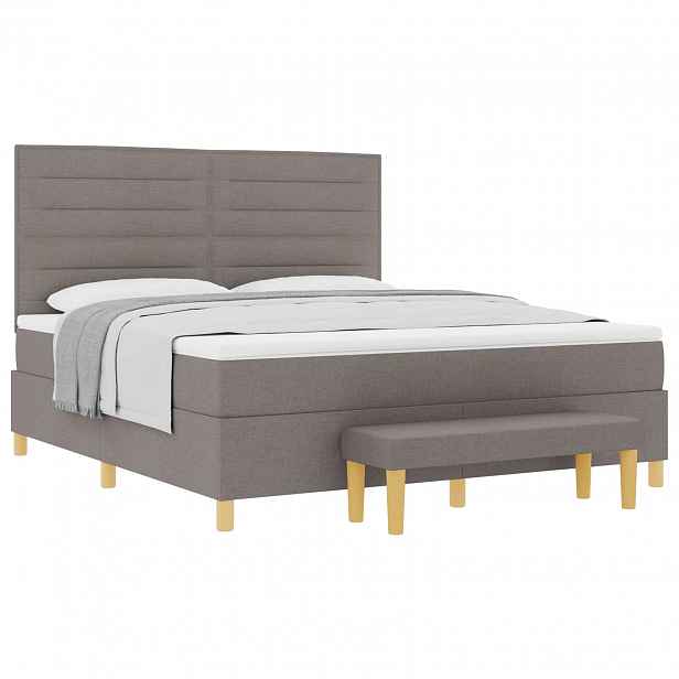 vidaXL Postel s boxspringem s čelo Taupe 180 x 200 cm textil