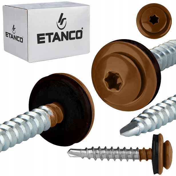 Farmářské vruty Torx 4,8x35 mm Ral 8003 250 Ks plechové vruty Etanco Gtf P