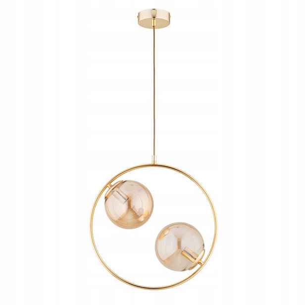 Lampa Alfa Adino závěsná zlatá 2xE14 85 cm stmívatelná mosazná