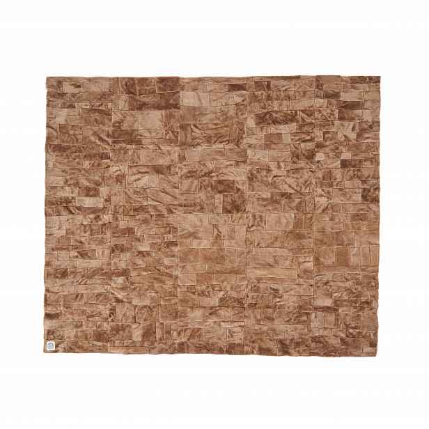 Přehoz z ovčí kůže „Patchwork“ 200 x 220 cm Hnědá *přírodní*