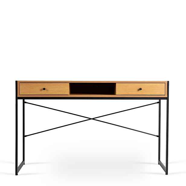 Vivaldi Psací stůl se zásuvami Rex 123 cm dub Craft zlatý/černý
