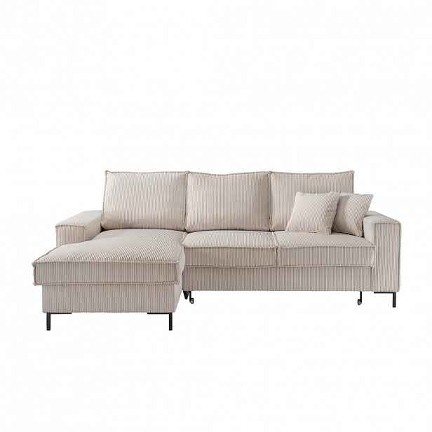 P & B ROHOVÁ SEDAČKA, textil, béžová