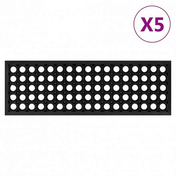 vidaXL Nášlapy na schody 5 ks 25 x 75 cm guma