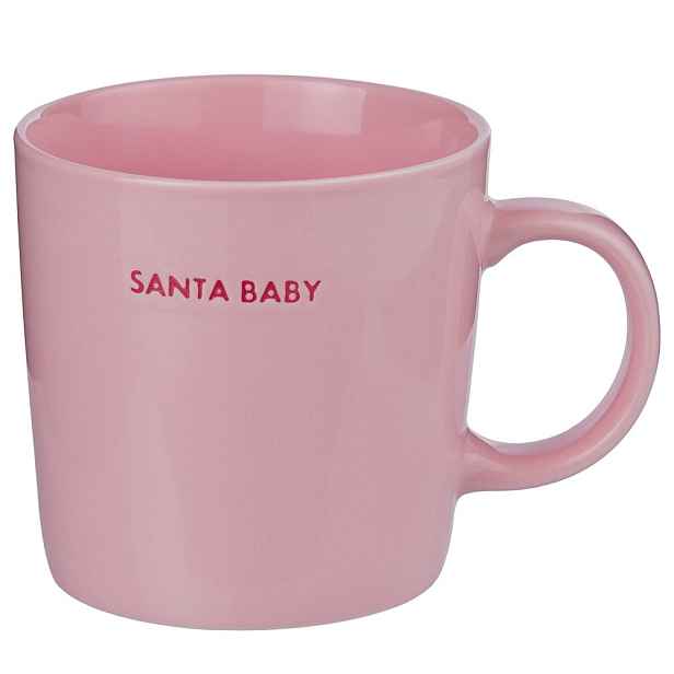 GOOD VIBES Hrnek "Santa Baby" 400 ml - růžová