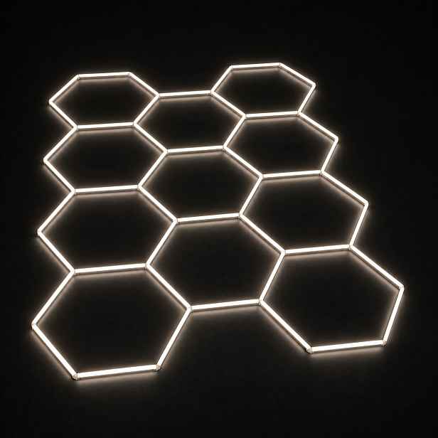 Led panel 229x315 cm Hexagon 11 bílý studio barber salon 4000K 322W