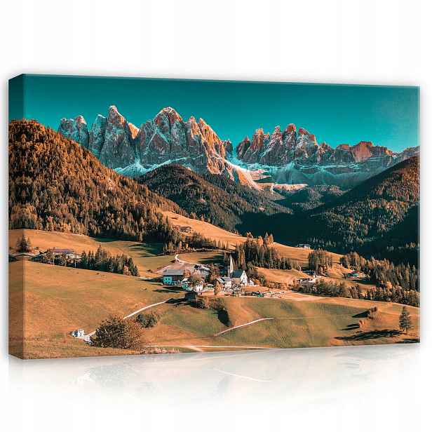 Obraz 120x80 Dolomity Alpy hory údolí venkov krajina příroda klid