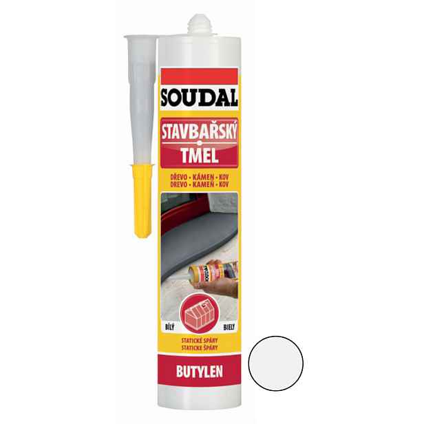 Tmel stavbařský butylenový Soudal bílý 280 ml