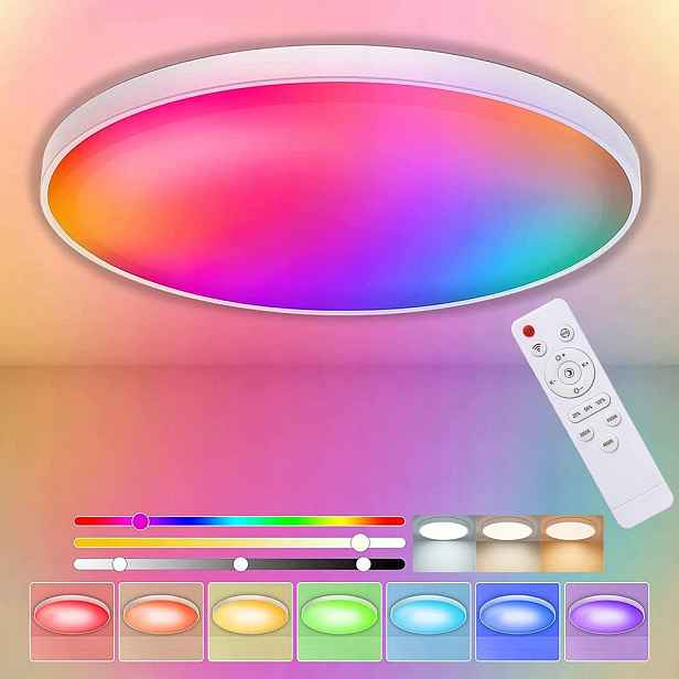 Stropní Svítidlo Stropní Svítidlo Smart Led Rgb 2700-6500k Dálkový Ovladač Aplikace 30 cm