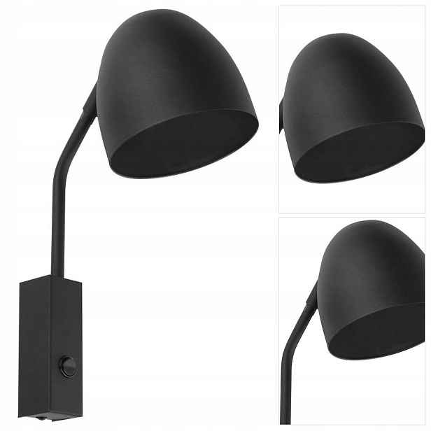 Černé nástěnné svítidlo Soho s vyřezávaným funkčním krytem v pracovně Tk Lighting
