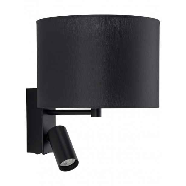 Nástěnné svítidlo Lusso černé s vypínačem 1xE27 1xGU10 Lampa Na Čtení Nad Postel