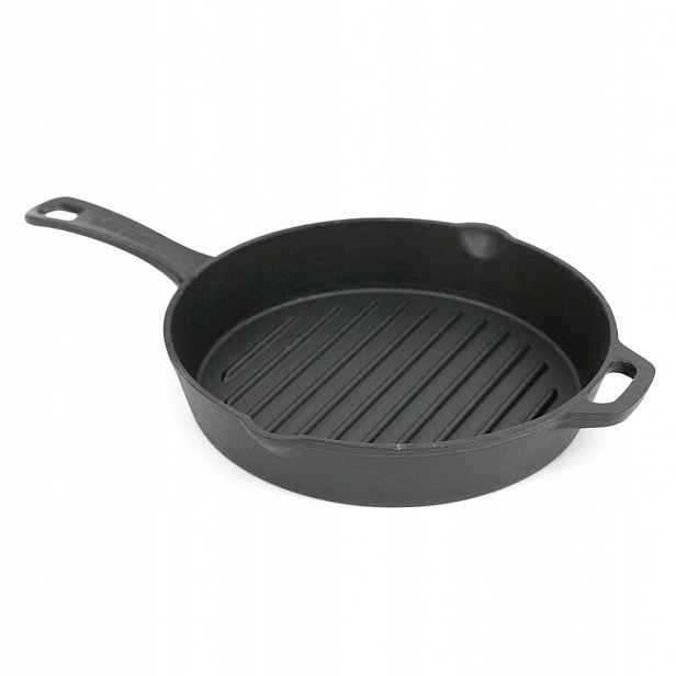Pánev Na Steaky Maso Litinová Gril 26 cm Kulatá 25 Mas