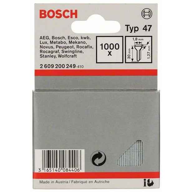 Spony Bosch typ 47 1,8×1,27×30 mm 1 000 ks