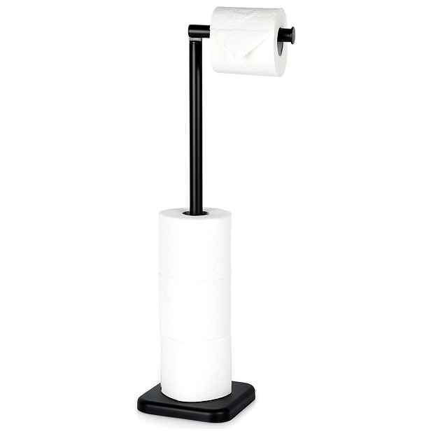 VILDE Černý stojan na záchod, držák na toaletní papír, 56 cm
