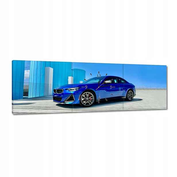 Hodiny 120x40 Modré Bmw Auto