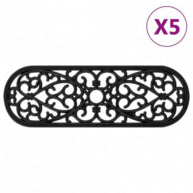 vidaXL Nášlapy na schody 5 ks 25 x 75 cm guma