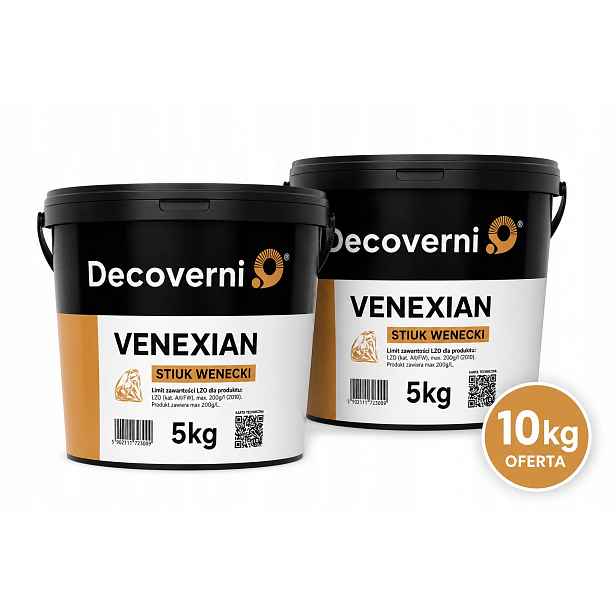 Benátský zrcadlový štuk 10 kg na 20 m2 Bez voskování Výkonná barva Bílá