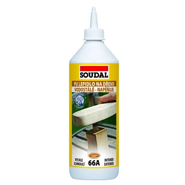 Lepidlo polyuretanové na dřevo Soudal 66A 750 g