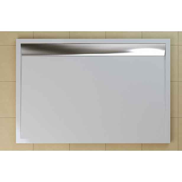 SanSwiss WIA 80 120 50 04 Sprchová vanička obdélníková 80×120 cm bílá, kryt aluchromový, skládá se z WIA 80 120 04 a BWI 120 50 04