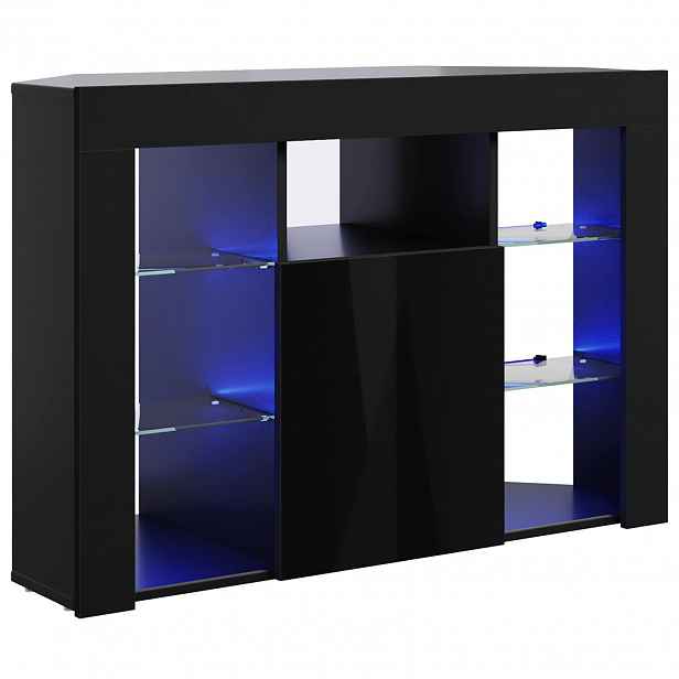vidaXL Rohový LED TV stojan 100x40x68cm Černá Kompozitní dřevo