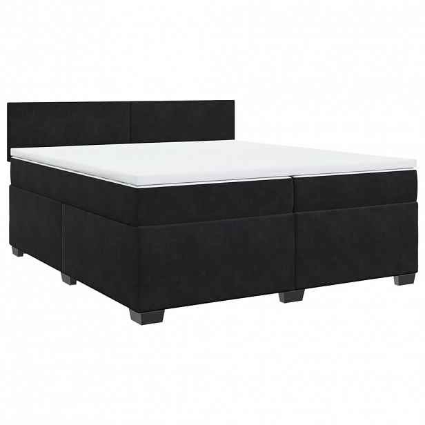 vidaXL Box spring postel s matrací černá 200x200 cm samet