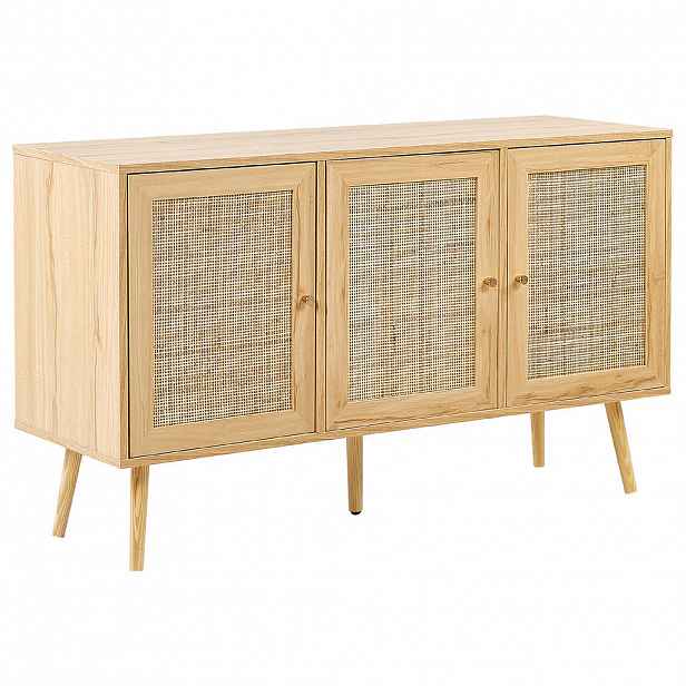 Beliani SIDEBOARD Světlejší Odstín dřeva Perote