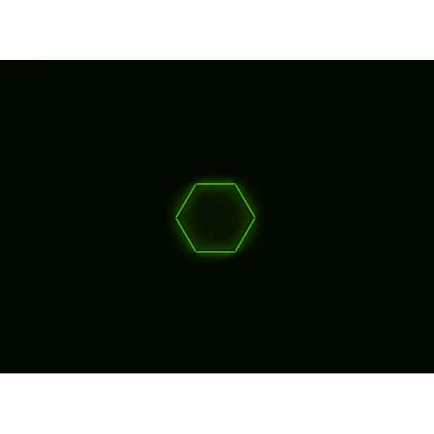 Kompletní Led hexagonové svítidlo zelené, rozměr 1 element 97 x 84 cm