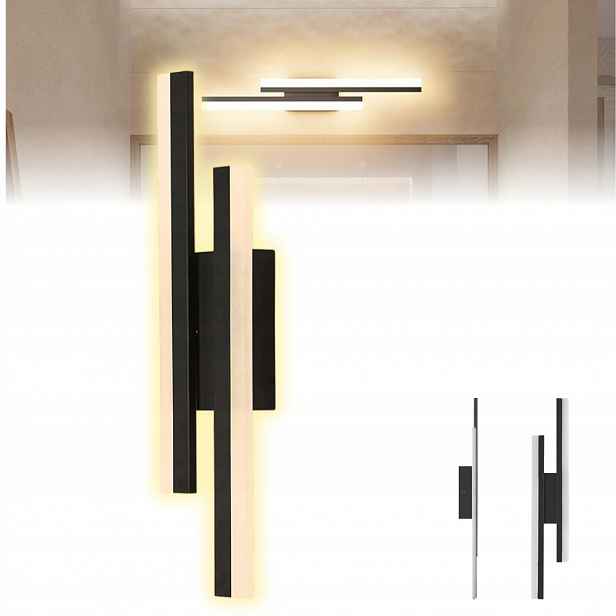 Moderní Nástěnná Lampa Led Loft 20W 3000K Do Obývacího Pokoje Černá 65 cm