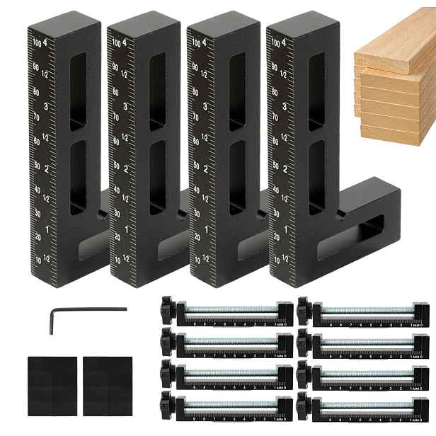 Hliníkové Úhelníky 90 Stupňů 140 MM – Sada 4 Ks Pro Truhlářský Nábytek