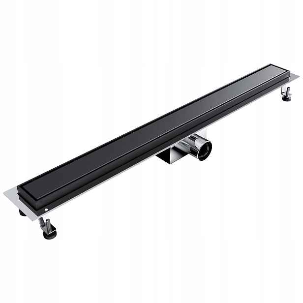 Lineární sprchová dehydratace Aqua Steel La Black 600 s hladkým roštem