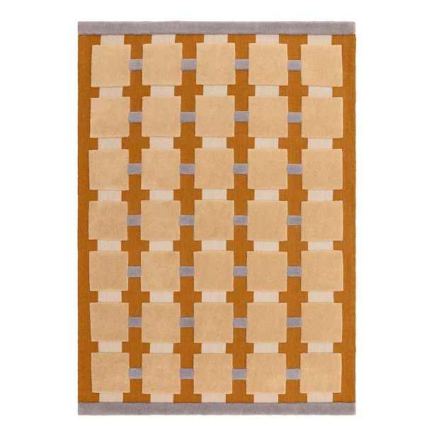Okrově žlutý ručně tkaný koberec s příměsí vlny 200x290 cm Mallory – MADE