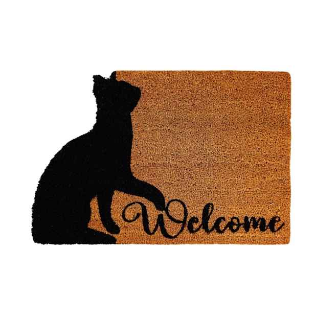 Rohožka Kokos Welcome Kočka - na ven i na doma, 40x60, hnědá, chodba / předsíň, Trade Concept