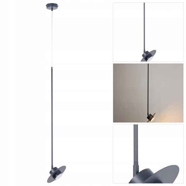 Šedá závěsná lampa Charlie s jemným světlem v pracovně Sigma Lighting