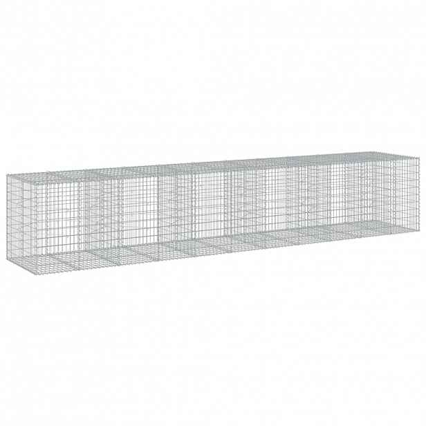 vidaXL Gabionový koš s víkem 550 x 100 x 100 cm pozinkované železo