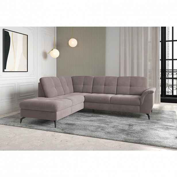 Sit & More ROHOVÁ SEDAČKA, textil, šedohnědá
