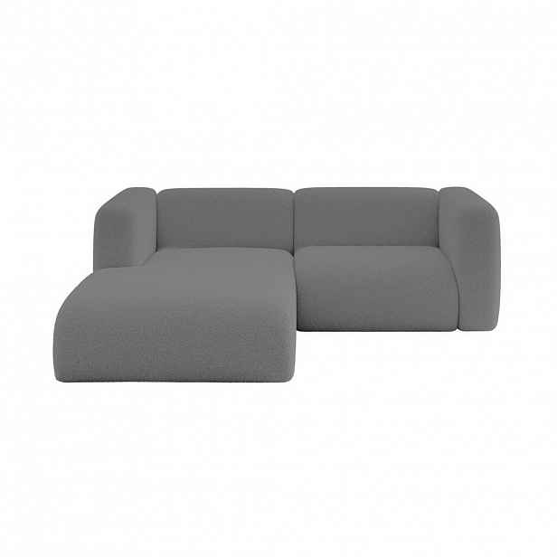 ALTDECOR ROHOVÁ SEDAČKA S LEVOU OTOMANOU MIRA-L1 227x179x89 Šedá Bouclé