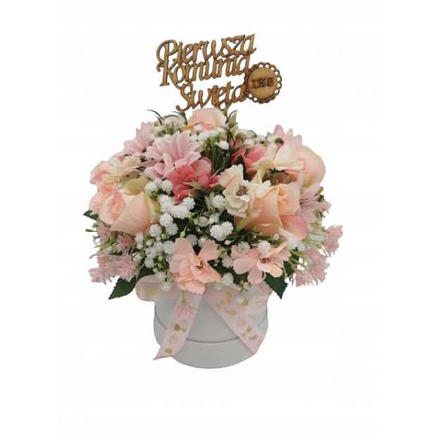 Flower Box Svaté Přijímání růžový topper Ihs dárek