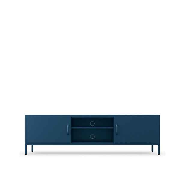 Kovová televizní skříňka 170 cm Rosaria XL Navy