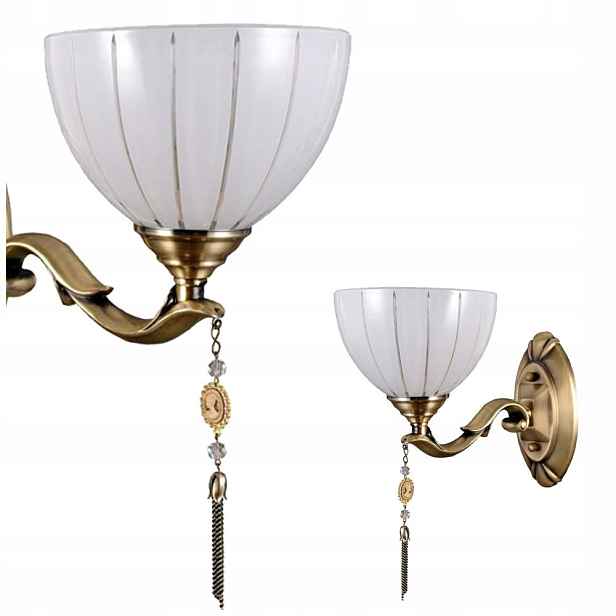 Nástěnná lampa Zlatá Moderní E27 Skleněné stínítko Baxio Italux