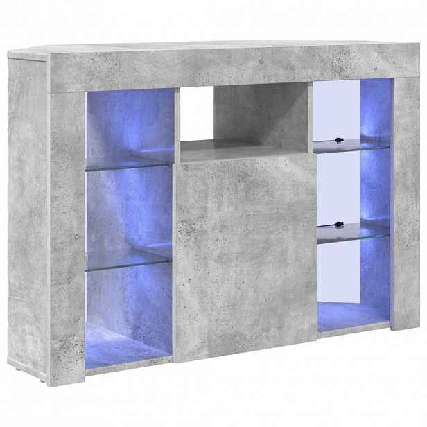 vidaXL Rohový LED TV stojan 100x40x68cm Betonově šedá Kompozitní dřevo