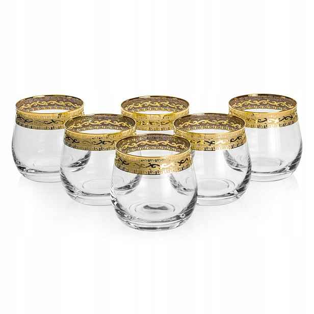 Exkluzivní sklenice na whisky „zlatý Ornament“ 290 ml 6 ks