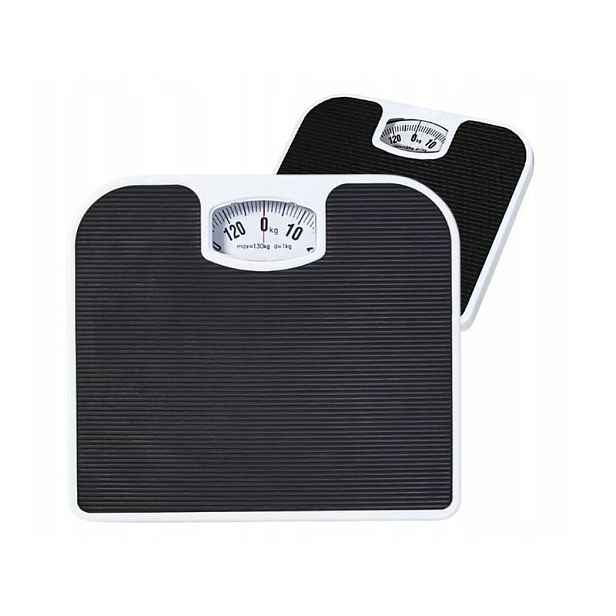 TEMU Klasická mechanická analogová koupelnová váha, až do 130 kg, černá