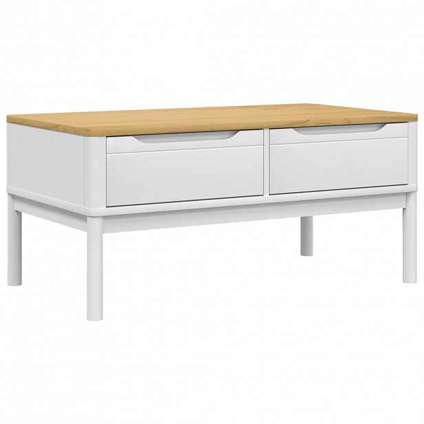 vidaXL Konferenční stolek FLORO bílý 99x55,5x45 cm masivní borovice