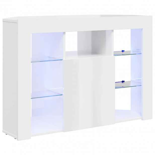 vidaXL Rohový LED TV stojan 100x40x68cm Vysoce lesklá bílá