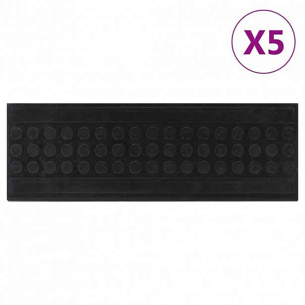 vidaXL Nášlapy na schody 5 ks 25 x 75 cm guma