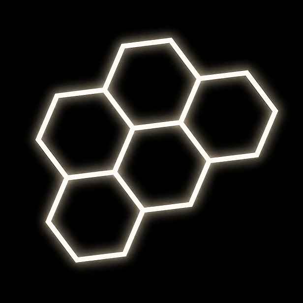Garážový stropní svítidlo Led bílý 168 W silné světlo Hexagon 5 4000K