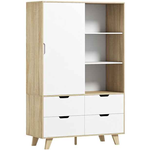 HOMCOM ŠATNÍ skříň MDF borovicové dřevo dub bílá