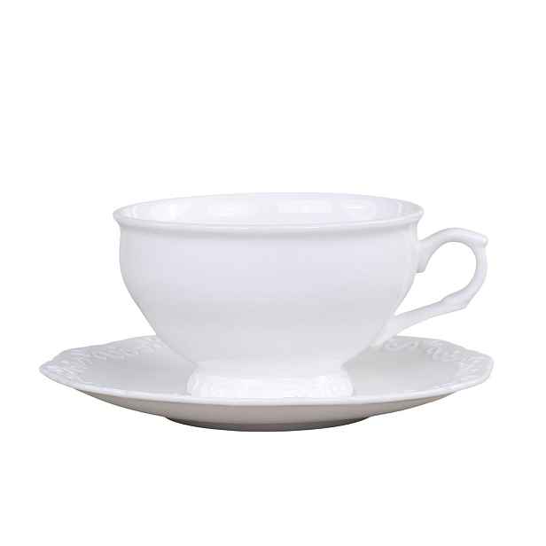 Porcelánový šálek s podšálkem na čaj Provence lace - 12cm / 350ml Chic Antique
