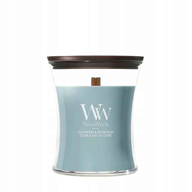 Střední svíčka Cedarwood & Ocean Moss WoodWick